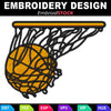 Image of Basketball Swoosh Embroidery Design