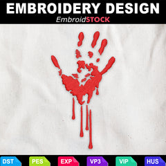 Bloody Handprint Embroidery Design