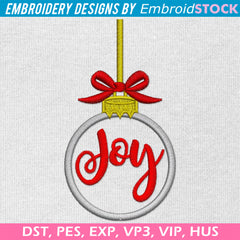 Christmas Joy Ornament Embroidery Design