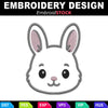Image of Cute Bunny Emoji Face Appliqué Embroidery Design