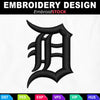 Image of Old English Letter D Embroidery Design