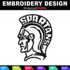 Image of Spartan Helmet Embroidery Design
