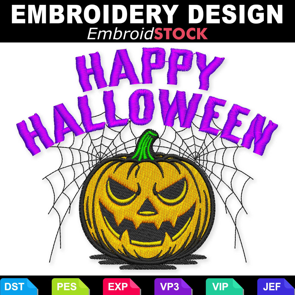 Spooky Halloween Pumpkin Embroidery Design