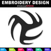 Image of Tribal Volleyball Embroidery Design | Single Color & Gradient Versions