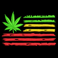 Cannabis Leaf Marijuana USA Reggae Flag