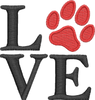 Image of Love Dog Paw Embroidery Design