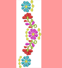 Decorative Flowers Embroidery Design - Embroidstock