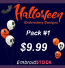 Image of Halloween Embroidery Designs pack #1 - Embroidstock