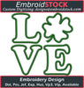 Image of LOVE Clover Embroidery Design - Embroidstock