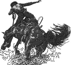 Cowboy Riding Horse Embroidery Design