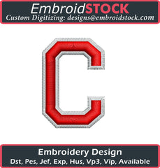 Letter C Puff Embroidery Design - Embroidstock