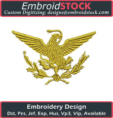 Mexican Flag Eagle Embroidery Design - Embroidstock