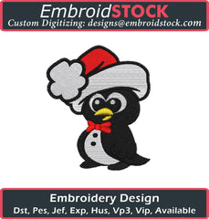 Christmas Little Penguin Embroidery Design - Embroidstock