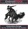 Image of Cowboy Riding Horse Embroidery Design - Embroidstock