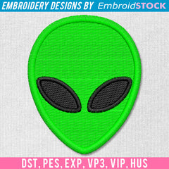Alien Head Embroidery Design