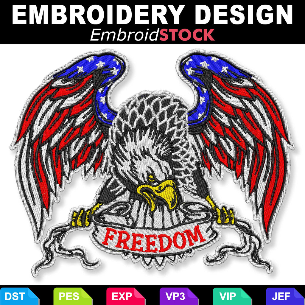 American Freedom Eagle Eagle Embroidery Design – Embroidstock