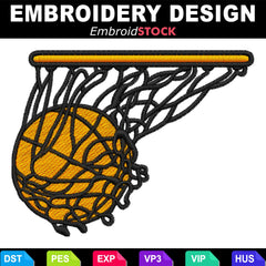 Basketball Swoosh Embroidery Design