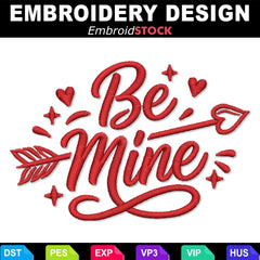 Be Mine Cupid Arrow Embroidery Design - Embroidstock