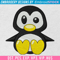 Cute Penguin Embroidery Design