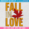Image of Fall In Love Embroidery Design