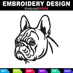 French Bulldog Embroidery Design – Machine Embroidery File Download