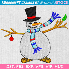 Snowman Embroidery Design