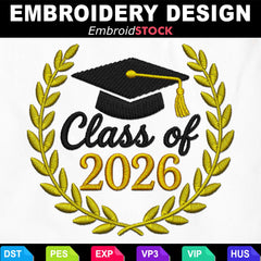 Graduation Class of 2026 Embroidery Design