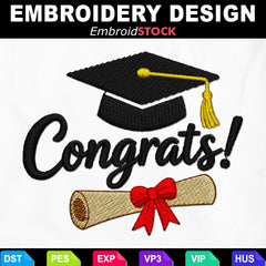 Graduation Congrats Embroidery Design