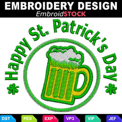 Happy St. Patricks Day Embroidery Design