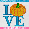 Image of Fall in Love Pumpkin Holiday Embroidery Design