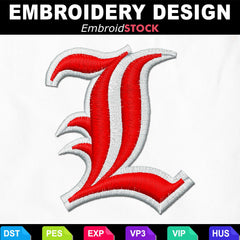 Old English Letter L Embroidery Design