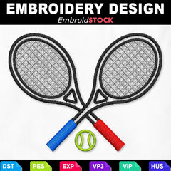 Tennis Rackets Logo Embroidery Design