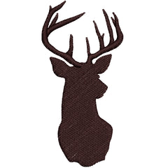 Deer Buck Head Silhouette Embroidery Design