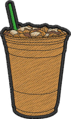 Iced Coffee Embroidery Design - Embroidstock