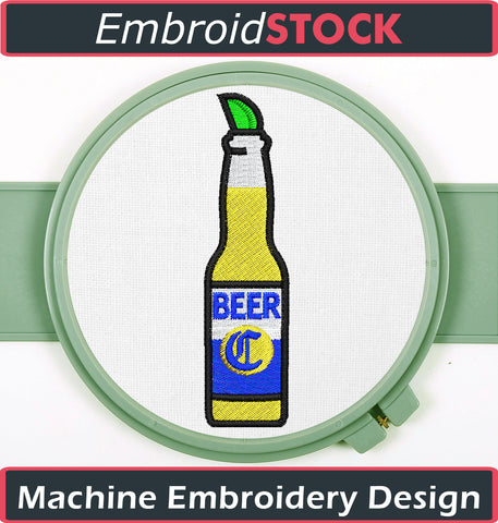 Beer with Lime Embroidery Design - Embroidstock
