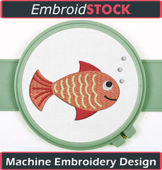 Cute Little Fish Embroidery Design - Embroidstock