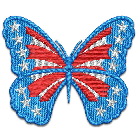 USA Patriotic Butterfly Embroidery Design
