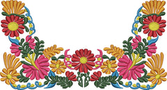 Decorative Flowers Embroidery Design - Embroidstock