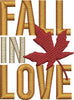 Image of Fall In Love Embroidery Design - Embroidstock