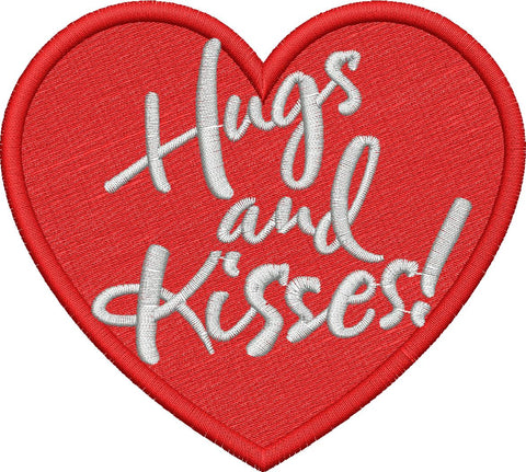 Hugs and Kisses! Embroidery Design - Embroidstock