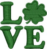 Image of LOVE Clover Embroidery Design - Embroidstock