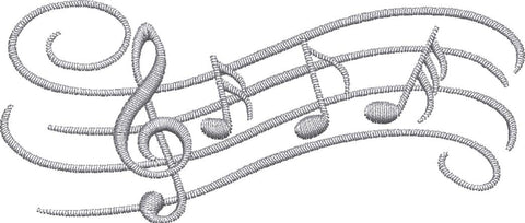 Music Notes Embroidery Design - Embroidstock