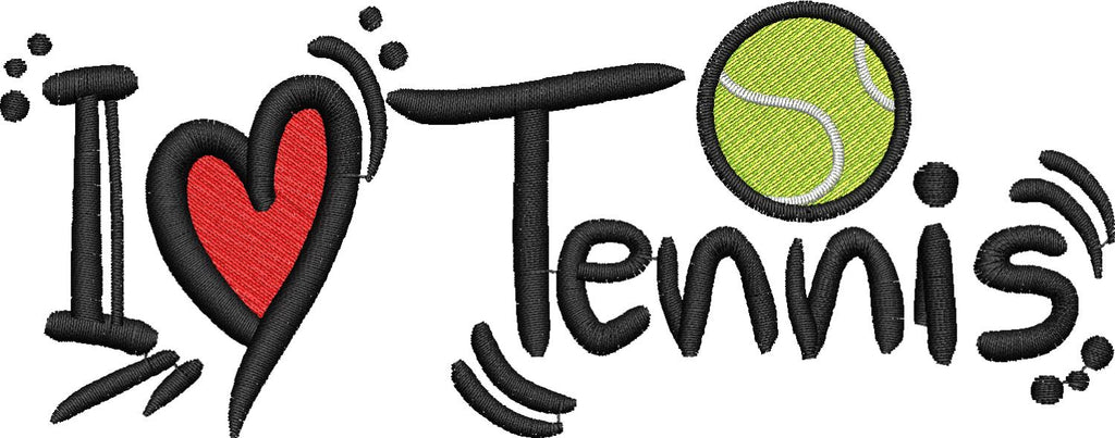 I Love Tennis Embroidery Design - Embroidstock