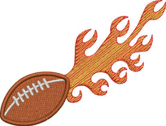 Football on Fire Embroidery Design - Embroidstock