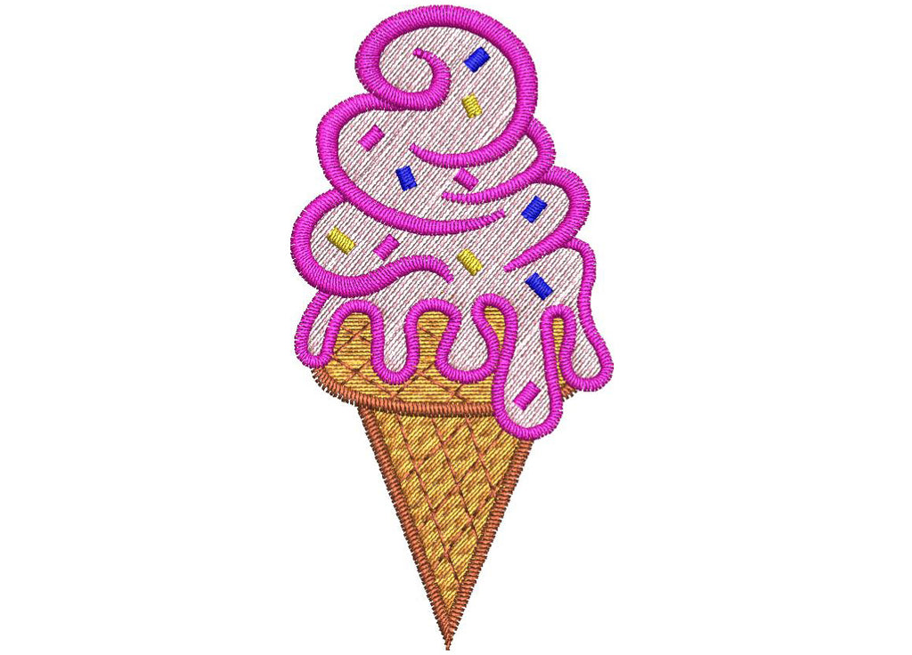 Ice Cream Cone Embroidery Design - Embroidstock