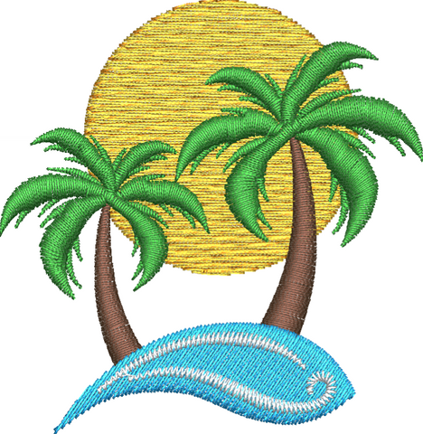Palm Trees Embroidery Design - Embroidstock
