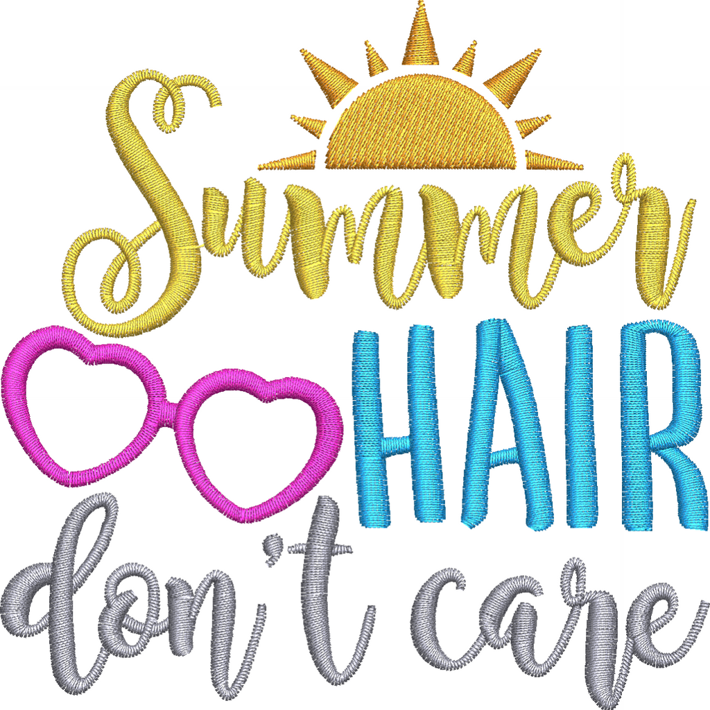 Summer Hair Don't Care - Embroidstock