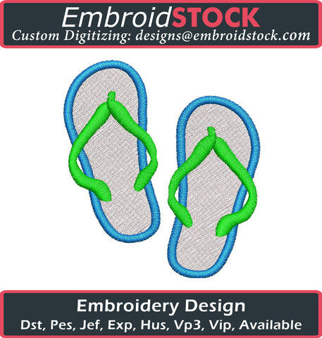 Flip Flops Embroidery Design - Embroidstock