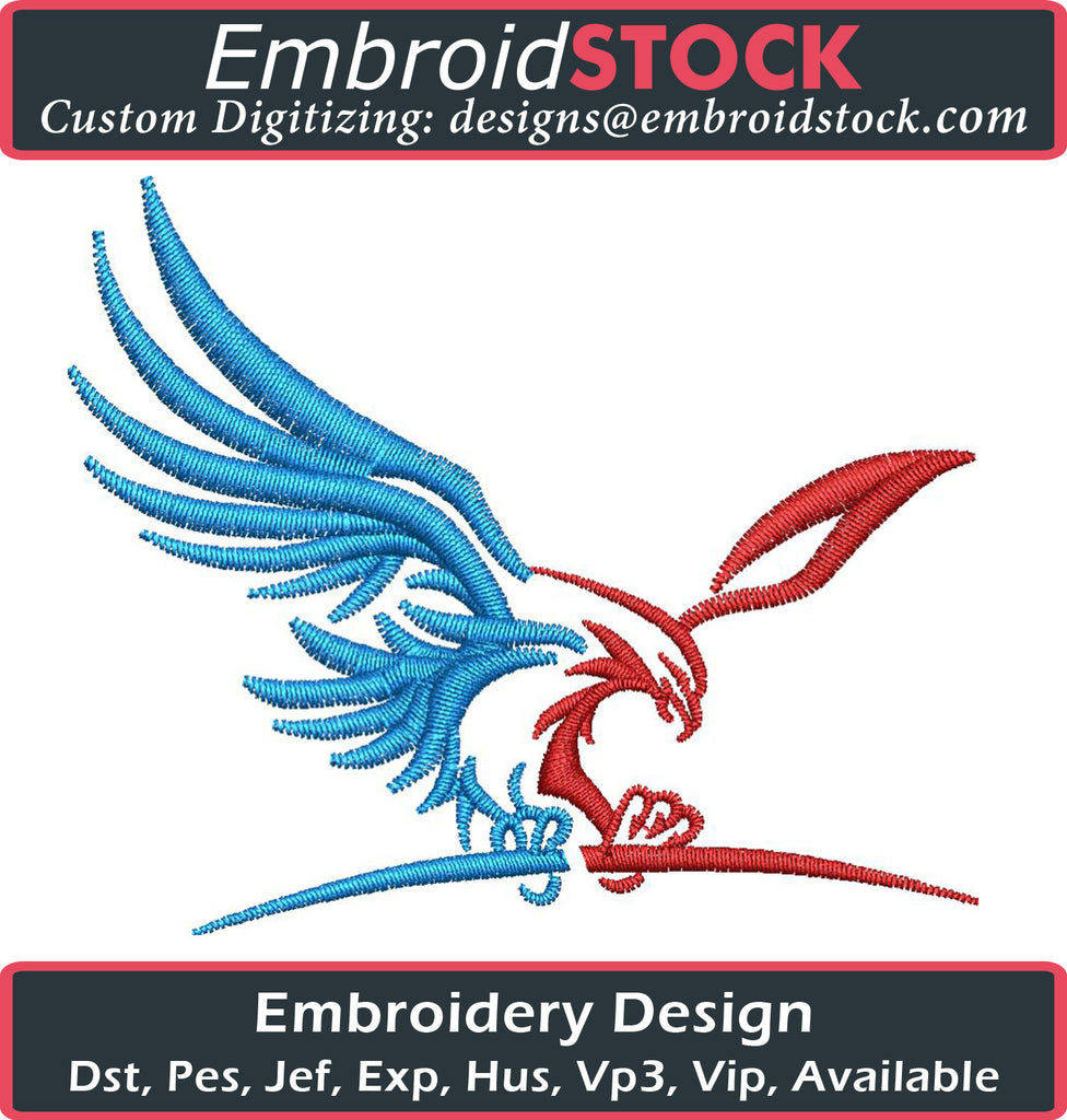 American Flying Eagle USA Embroidery Design - Embroidstock