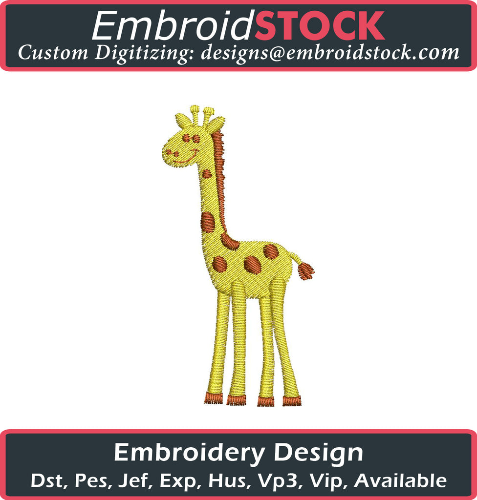 Baby Giraffe Embroidery Design - Embroidstock